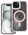 Color Edge Mag telefono dėklas su MagSafe palaikymu iPhone 15 rožinis