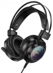 Wire headphones USB A + Jack 3,5 mm Hoco gaming 2 m W110 black