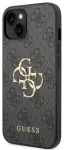 Guess PU 4G Metal Logo Case Aizsargapvalks priek&scaron; iPhone 14 / pelēks