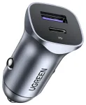 Ugreen 40858 Automa&scaron;īnas lādētājs 30W / 12-24V / USB + USB-C / QC3.0 / PD3.0 PPS