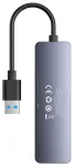 Baseus &scaron;akotuvas USB-A į 4x USB 3.0 | USB-C | pilkas