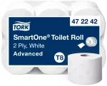 Tualetinis popierius Tork Smart One T8 (472242), baltos spalvos, 2 sluoksniai, 1150 lapelių, 207 m