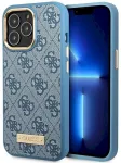 Guess GUHMP14LU4GPRB Hardcase 4G Logo Plate MagSafe Aizsargapvalks priek&scaron; iPhone 14 Pro 6.1" / zils