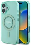 Guess GUHMP16MPFTDTEN Hardcase IML Rhinestones MagSafe Aizsargapvalks priek&scaron; iPhone 16 Plus 6.7" / zaļ&scaron;