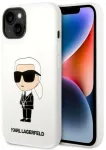 Karl Lagerfeld KLHCP14MSNIKBCH Silicone Ikonik Hardcase Aizsargapvalks priek&scaron; iPhone 14 Plus/15 Plus 6,7" / balts
