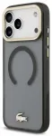 Lacoste IML Shockproof Petit Pique Gold Logo MagSafe Case Aizsargapvalks priek&scaron; iPhone 18 Pro Max / melns