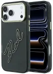 Case Karl Lagerfeld IML Big Signature Resin Metal Frame for iPhone 18 Pro / 17 Pro black