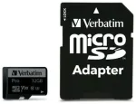 Verbatim 32GB microSD Card + Adapter Pro U3 black 47041