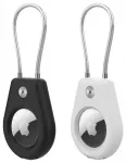 Apple AirTag Case with Steel Cable - Black + White (2 pieces)