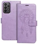 MEZZO dreamcatcher knyginio tipo telefono dėklas Samsung Galaxy A23 5G (A236) violetinis