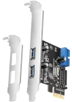AXAGON PCEU-232RS PCIe kortelė - 2+2x USB 5Gbps prievadas, SATA maitinimas, Renesas PD720201, SP & LP