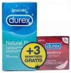 Durex Love Sex Natural Plus 12 Prezervatyvai + 3 Sensitive
