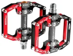 Rockbros 2010-12SBKR Aluminum Bicycle Pedals with Sealed Bearings - Black and Red