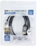 Cable USB C to HDMI Blue Star 4K 60Hz - High Speed, HDR, ARC, Ethernet, AWM, 2m black