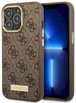 Guess GUHMP14LU4GPRW Hardcase 4G Logo Plate MagSafe Aizsargapvalks priek&scaron; iPhone 14 Pro 6,1" / brūns