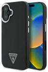 Guess GUHMP16MPGTSPSK Hardcase Grained Triangle MagSafe Aizsargapvalks priek&scaron; iPhone 16 Plus 6.7" / melns