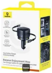 Baseus Enjoyment Max 90W USB-C + USB-A + USB-C kabelis / melns