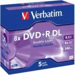 Verbatim Matricas DVD+R DL 8.5GB Double Layer 8x AZO 5 Pack Jewel