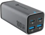 Įkroviklis stalinė Forcell F-Energy GaN III 2x USB-C 2x USB-A QC 4.0 PD 5A 100W VT-49 Grey