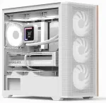 AeroCool Geh Mini D301A-G-WT-V2 (balta/medis/Micro-ATX korpusas)