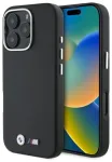 BMW BMHMP16L23PMWK Smooth Full Wrapped Metal MagSafe Aizsargapvalks priek&scaron; iPhone 16 Pro 6.3" / melns