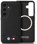 Etui BMW Leather Tricolor Stripe MagSafe  do Samsung Galaxy S25 czarny