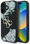 Case Guess Grained Roses Big 4G logo Aizsargapvalks priek&scaron; iPhone 16 / melns
