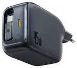 Baseus EnerCore CJ11 Tīkla lādētājs 45W USB-C ar ievilktu USB-C kabeli / melna