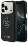 Guess FW Resin Logo telefono dėklas iPhone 17 Pro juodas