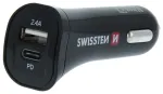 Swissten Power Delivery Auto Lādētājs 12 / 24V / 2.4A / 30W + Micro USB vads 1.5m
