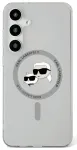 Etui Karl Lagerfeld Button Karl &         Choupette Heads Printed Logo MagSafe Samsung Galaxy S25 czarny