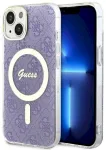 Guess GUHMP14MH4STU Hardcase 4G MagSafe Aizsargapvalks priek&scaron; iPhone 14 Plus / 15 Plus 6.7" / violets