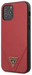 Guess GUHCP12LVSATMLRE Hardcase Saffiano Aizsargapvalks priek&scaron; iPhone 12 Pro Max 6,7" / sarkans