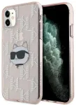 Karl Lagerfeld KLHCN61HKLPCHP Hardcase IML Choupette Head & Monogram Aizsargapvalks priek&scaron; iPhone 11 / Xr 6.1" / rozā