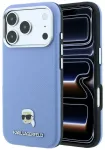 Case Karl Lagerfeld Grained Karl Head Metal MagSafe for iPhone 18 Pro Max / 17 Pro Max light blue
