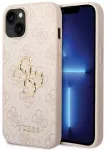 Guess GUHCP15S4GMGPI 4G Big Metal Logo telefono dėklas iPhone 15 rožinis