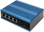 DIGITUS Switch Ind. 4-Port 10/100 30W PoE Unmanaged blau