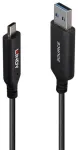 USB kabelis Lindy USB-A - USB-C 10 m Black (43395)