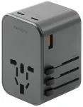 ENERGEA Travelworld Adapter travel charger | 65W | GaN, PD, PPS, QC3.0 | USB-A, USB-C | gray, gunmetal
