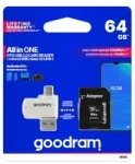 Goodram MicroSD class 10 UHS I 64GB Atmiņas karte + Kar&scaron;u lasītājs