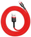 Baseus Cafule USB Lightning Uzlādes kabelis 2.4A 1m / melns/sarkans