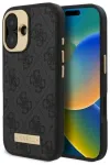 Guess GUHMP16MU4GPRK Hardcase 4G Logo Plate MagSafe Aizsargapvalks priek&scaron; iPhone 16 Plus 6.7" / melns