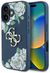 Case Guess Grained Roses Big 4G logo Aizsargapvalks priek&scaron; iPhone 16 / zils