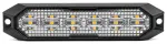 Slim Amber Grill Mount Flash Light 6x3W LED R65 R10 12/24V IP6K9K AMIO-03930
