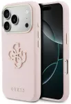 Guess FW Resin Logo telefono dėklas iPhone 17 Pro Max rožinis