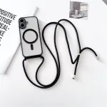 Telefono dėklas su dirželiu per petį ir MagSafe palaikymu iPhone 17 juodas