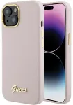 Guess Silicone Script Metal Logo & Frame Back Case Aizsargapvalks Priek&scaron; Apple iPhone 15