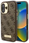 Guess GUHMP16MU4GPRW Hardcase 4G Logo Plate MagSafe Aizsargapvalks priek&scaron; iPhone 16 Plus 6.7" / brūns