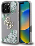 Case Guess Grained Roses Big 4G logo Aizsargapvalks priek&scaron; iPhone 16 Pro / violets