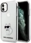 Karl Lagerfeld KLHCN61HNCHTCT Hardcase Ikonik Choupette Aizsargapvalks priek&scaron; iPhone 11/Xr 6,1" / caurspīdīgs